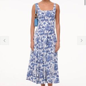 EUC Staud Wells Dress Blue and White Toile